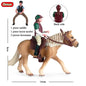 Oenux Farm Horse Race Model Action Figures DIY Equestrianism Horseman Animals Figurine Cute Education Collection Kids Toy Gift