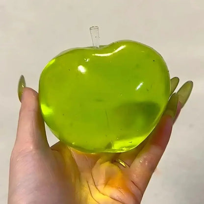 Transparent Apple Maltose Squishy Fidget Toy Stress Anxiety Relief Soft Squeeze Toy Portable Desk Accessory Office Decor Gift