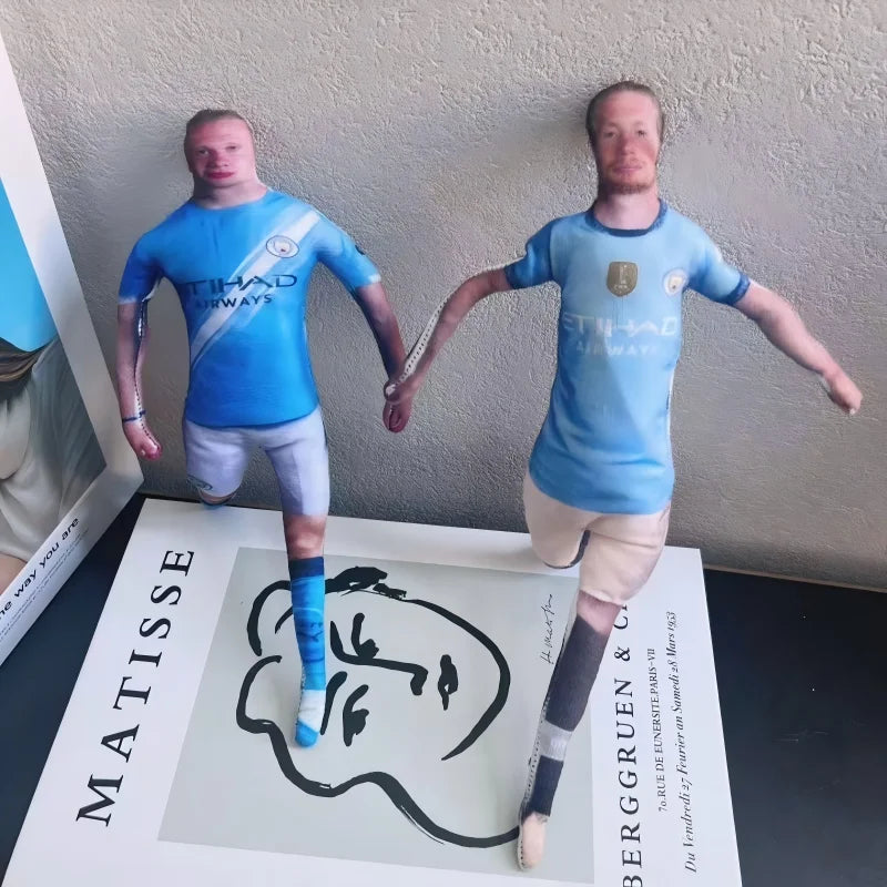 Abstract Erling Haaland Doll Cosplay Haaland Stuffed Cotton Doll Flexible Joint Football Star Action Figurine Boys Fans Gift