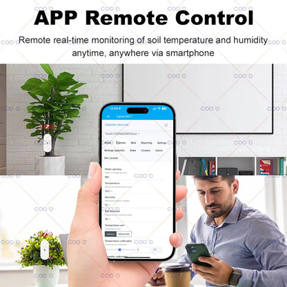 ZigBee Soil Moisture Sensor Temperature Humidity Meter Automation Irrigation Detector Work with Home Assistant Zigbee2mqtt