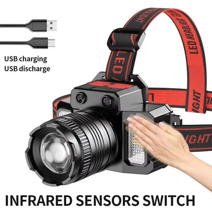 T6 LED Induction Headlamp Rechargeable Powerful Sensor LED Headlight Ultra Bright Head Flashlight For Camping Fishing Working