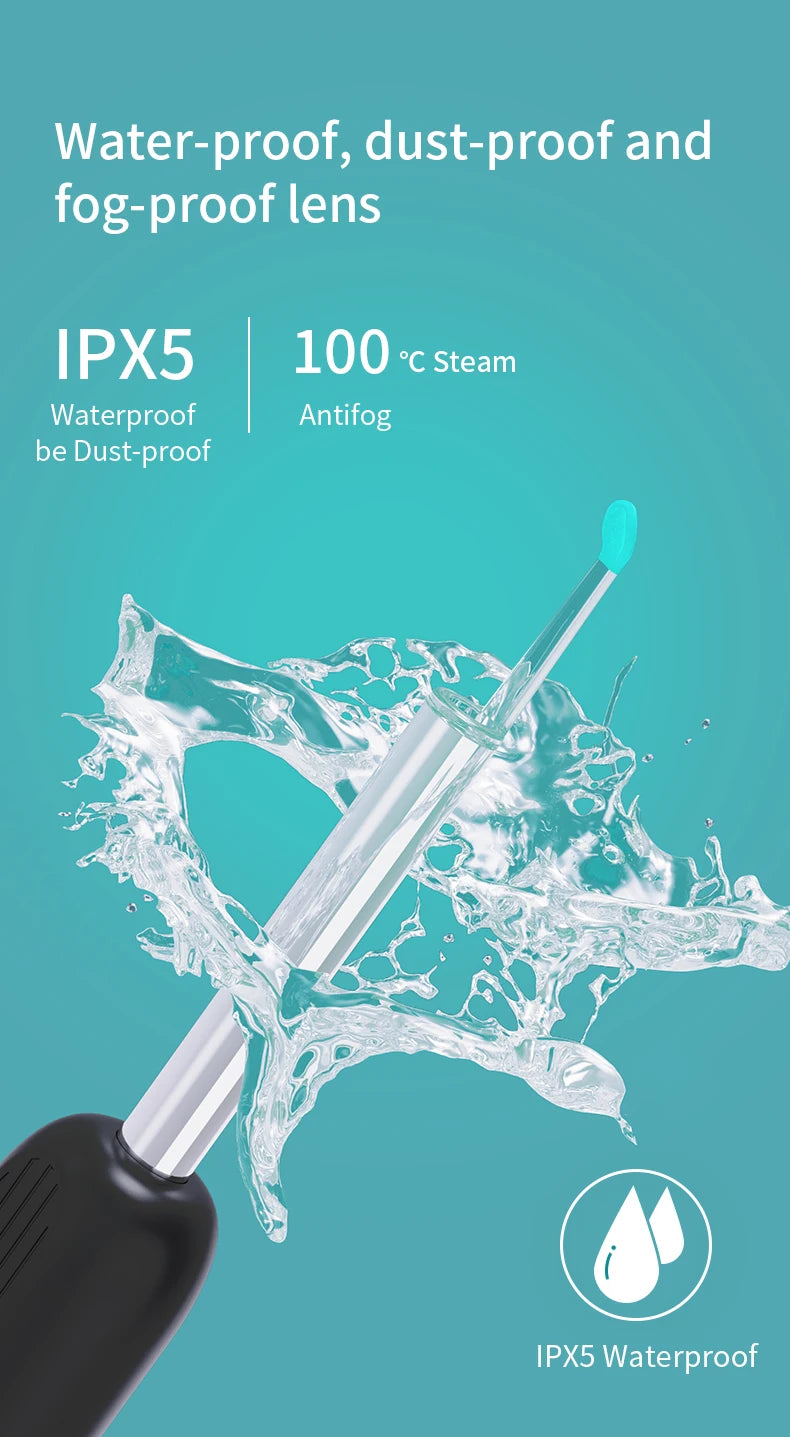 Smart Ear Wax Cleaner with Camera 3.5mm Earpick Otoscope Visual Ear Camera Health Care Ear Cleaner for iPhone, iPad, Android
