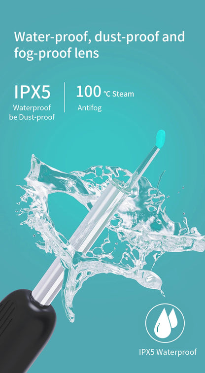 Smart Ear Wax Cleaner with Camera 3.5mm Earpick Otoscope Visual Ear Camera Health Care Ear Cleaner for iPhone, iPad, Android
