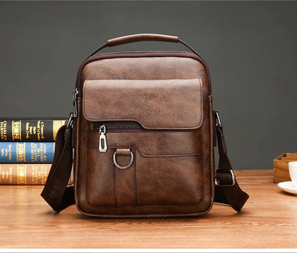 Brand Men Shoulder Bag for 9.7" iPad Men PU Leather Flaps Men's Crossbody Bags Business Flap Male Solid Messenger Bag Travel Bag