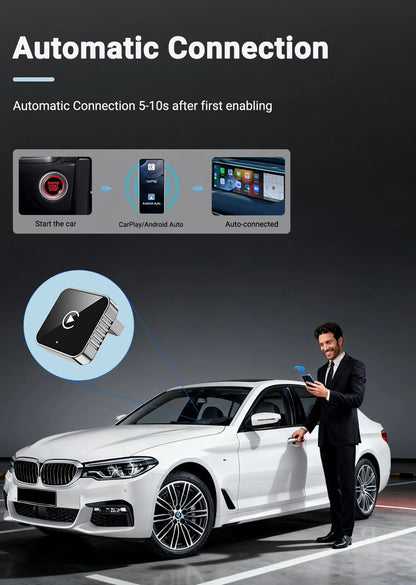 Bezprzewodowy CarPlay Android 2026 Nowy Inteligentny Adapter Samochodowy Bezproblemowy Plug&Play Stabilne połączenie BT WiFi Aktualizacja OTA Pasuje do 99% Pojazdów