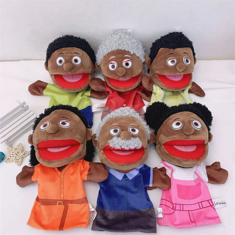 Family Soft Stuffed Toy Doll Dad Mum Brother Sister Cospaly Plush Doll Educational Baby Toys Kawaii Hand Finger Puppet