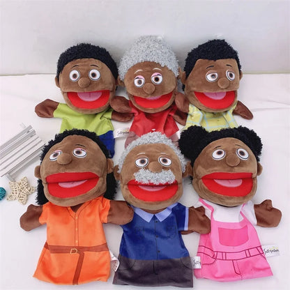 Family Soft Stuffed Toy Doll Dad Mum Brother Sister Cospaly Plush Doll Educational Baby Toys Kawaii Hand Finger Puppet