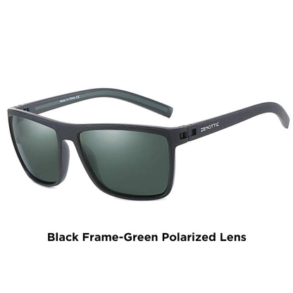 ZENOTTIC Retro Polarized Sunglasses for Men Lightweight TR90 Frame UV400 Protection Square Sun Glasses Night Vision Goggles