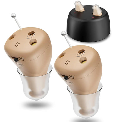 Invisible Hearing Amplifiers Small In Ear Rechargeable Comfortable Fit OTC Hearing Aids for Seniors Severe Hearing Loss