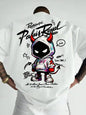 American men's summer personalized small devil letter print comfortable and breathable round neck T-shirt outdoor street top