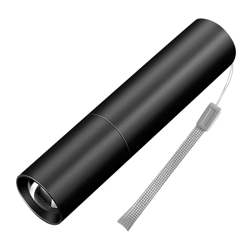 Mini Flashlight USB Rechargeable Aluminum Alloy Flashlight Super Bright LED Bead Adjustable Focus Long-range Portable Flashlight