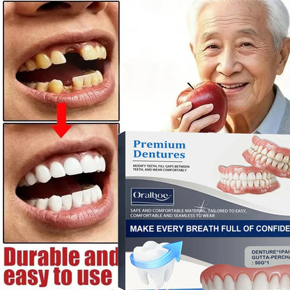Premium Adjustable Denture Grooming Kit, Easy Daily Teeth Maintenance for Healthy, Beautiful Relaxed Smiles