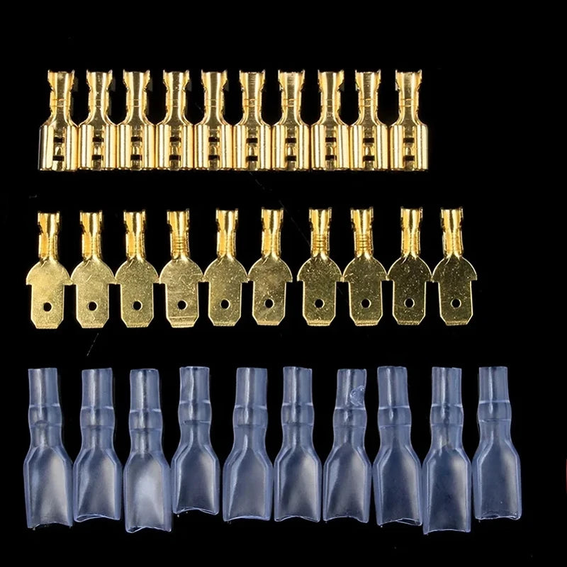 Box Insulated Male Female Wire Connector 2.8/4.8/6.3mm Electrical Crimp Terminals Termin Spade Connectors Assorted Kit 270PCS