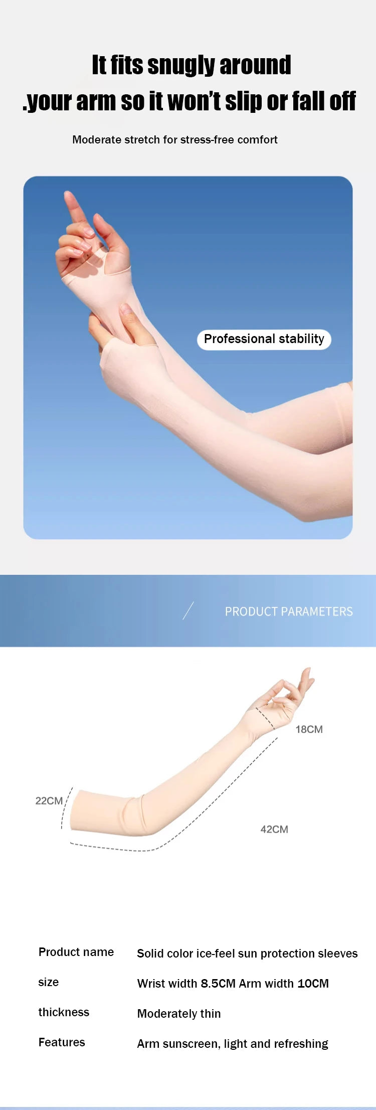 Invisible Sunscreen Seamless Ice Sleeves UPF50+ Cooling Silk Fabric UV Protection Arm Covers For Outdoor Sports Driving