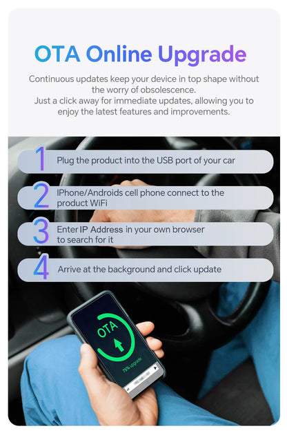 XUDA 2in1 Wireless CarPlay Dongle Wireless Android Auto Adapter AI Smart Box Car Intelligent Systems For Car With Wired CarPlay