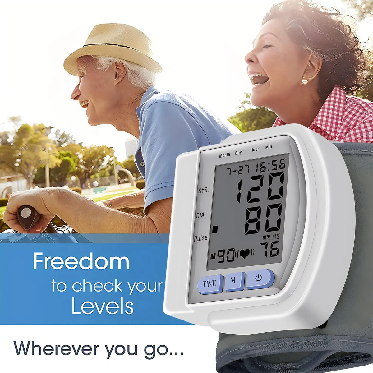 Wrist Blood Pressure Monitor - Automatic Digital Sphygmomanometer with Pulsometer Function, Portable Tensiometer for Home