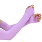 UV  Ice Silk Hand Protector Cover Long Gloves Sunscreen Half Finger Sleeves For Sunbathing Hiking Summer