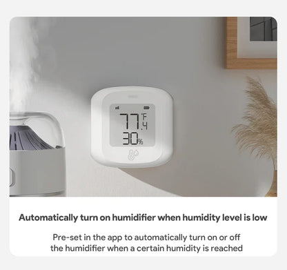 HOMEFISH Smart WiFi/Zigbee Temperature and Humidity Sensor Hygrometer Thermometer with LCD Display Support Alexa Google Home
