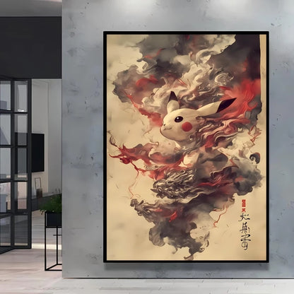 High Quality Pokemon Arcanine Pikachu Wall Painting with Unique Designs and Gorgeous Colors Adding A Touch of Brightness To Wall