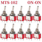 10PCS MTS-102 103 202 203 3Pins 6 Pins Mini Toggle Switch For Switching Lamp Light ON-OFF-ON /ON-ON Switch 6A 125VAC