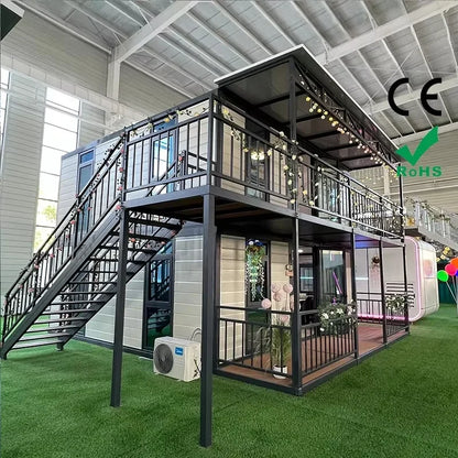 Restaurant 20FT 40 Ft Prefab Steel Prefabricated Sandwich Panel Expandable Living Container House Tiny Homes With Bathroom
