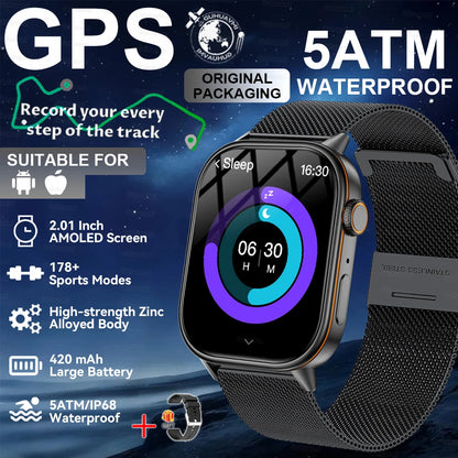 2026New Military Dual-band GPS Smart Watch Compass IP68K Waterproof Bluetooth Call Heart rate Sports Smart Watch For IOS Andriod