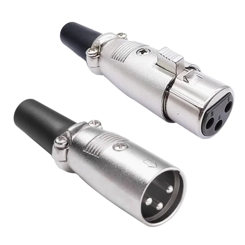 5/20Pcs Japan Style 3/4/5 Pin XLR Male XLR Female Converter  XLR Microphone Audio Cable Metal Cannon Plug Connector Amplifier