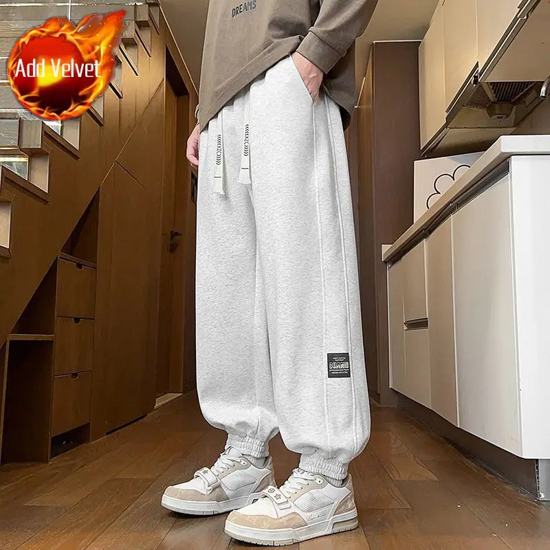 Men Summer Loose Joggers Casual Streetwear Sweatpants Elastic Cuff Trousers Trendy Versatile Sports Pants
