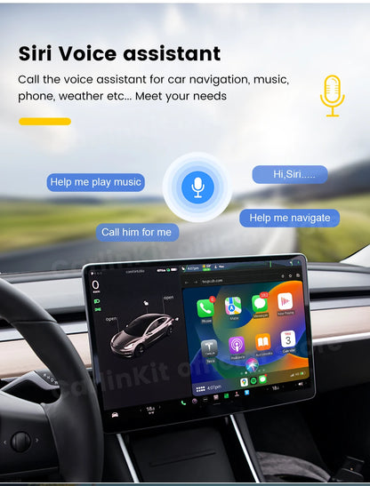 CarlinKit T2C For Tesla Upgrade CarPlay Wireless Android Auto Universal Model 3 Model Y X S 5Ghz WiFi CarPlay Ai Box SpotifyWaze