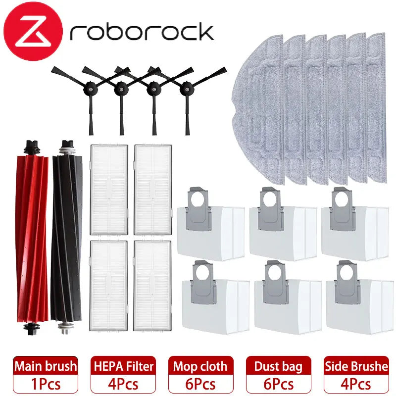 Roborock S8 S8 Pro Ultra S8+ Robot Vacuum Spare Parts Main Side Brushes Mop Cloths HEPA Filters Dust Bags Accessories