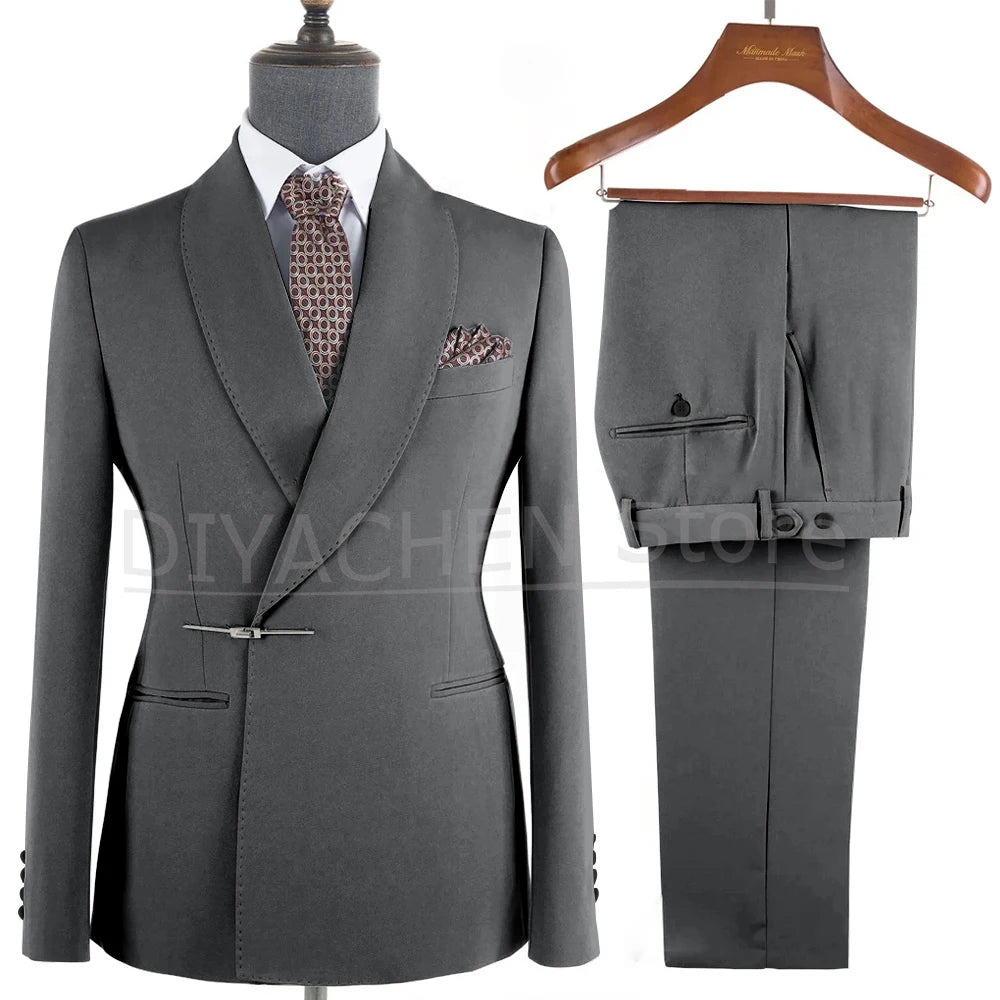 Elegant 2-Piece Men's Suit Slim Fit  Blazer And Pants Set for Wedding Groom Tuxedo Business Party
