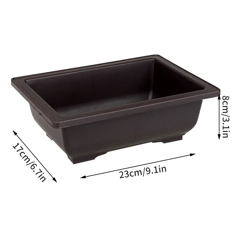 Rectangular Square Flowerpots Imitation Purple Clay Succulent Plants Pots Oval Pots Outdoor Garden Landscape Bonsai Pot Trays