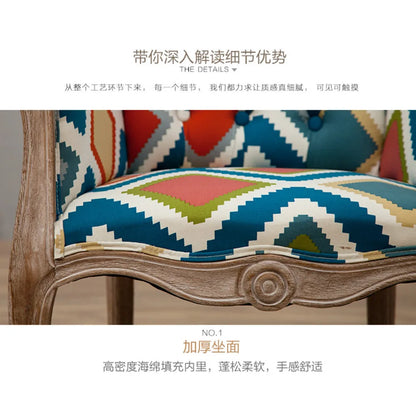 Leisure Sofa Chair, Solid Wood Antique Dining Chair, European Hotel Dining Chair, Living Room Leisure Sofa,Support Customization
