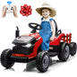 24 Volts Ride on Toys Vehicle w/Remote Control, 2 Seater Powered Ride on Tractor Truck, Electric Car for Kids 2-6 Gifts