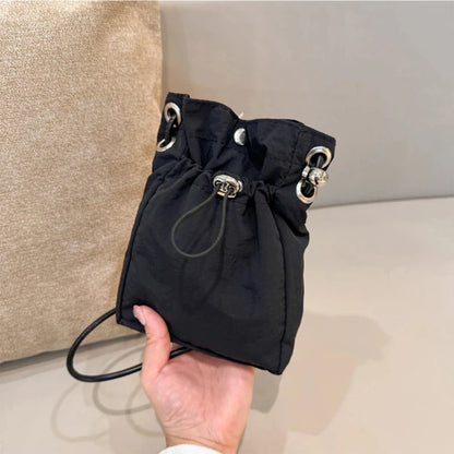 1× Nylon Crossbody Bag Soft Mini Phone Wallet Multifunctional Canvas Square Shoulder Bag Messenger Bag for Outdoor Hiking Travel