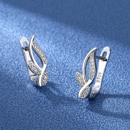 925 Sterling Silver Earrings Jewelry High Quality Retro Simple Pattern Purple White Zircon Earrings Hot Sale