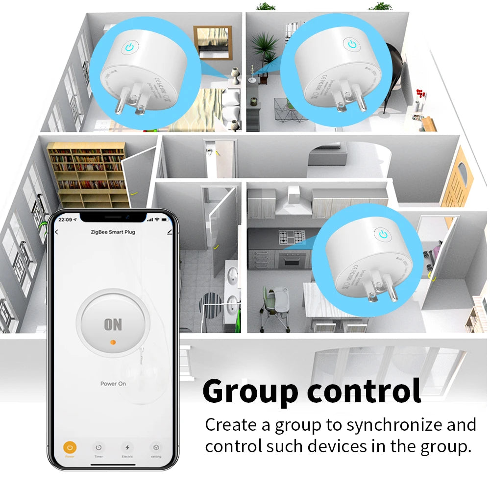 Tuya Smart Wifi Zigbee Plug US Standard Wireless Outlet 16A Remote Control Smart Home Appliances Work With Alexa Google Home