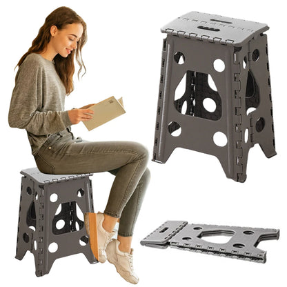 Plastic Folding Stepping Stool 400 LBS Capacity Non Slip Foldable Stools Multipurpose Camping Chair Handheld Thickened Footstool