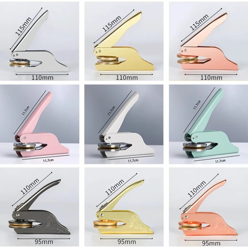Embosser Stamp LOGO Customized Wedding Library Book Private Handheld Steel Seal Envelope Party Invitation Embossing Stamps DIY