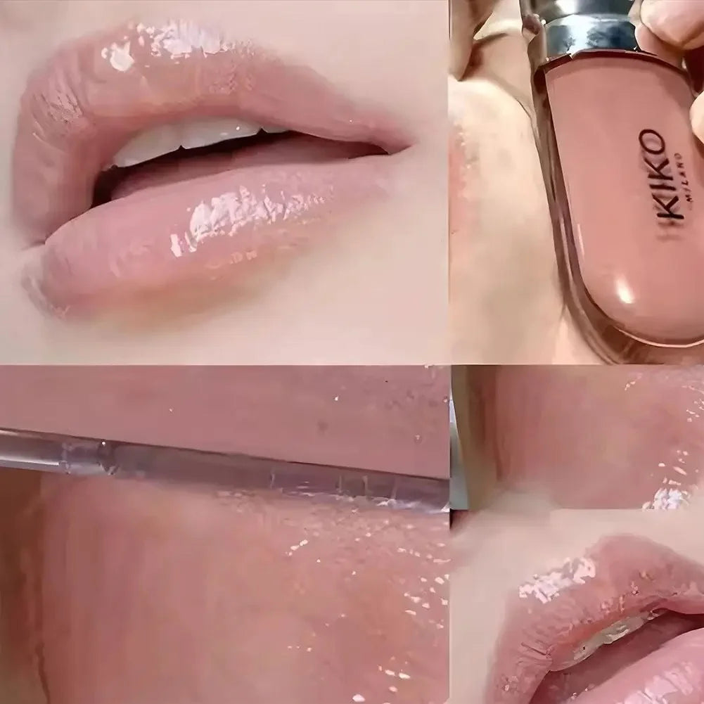 Kiko 3D Hydra Lip Gloss Non-fading Waterproof Blusher Moisturizing Shimmer Makeup Lip Gloss Lipstick Brun Pearly Mauve Liner