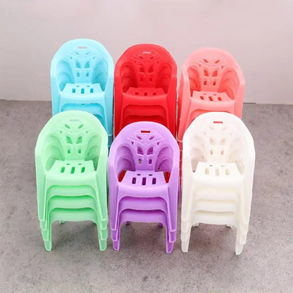 4pcs Miniature Backrest Chair Set Plastic Dollhouse Armchairs 1/6 Scale Doll Furniture Ideal Children's Gifts