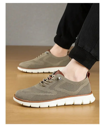 Vanmie Men Casual Sneakers Shoes Breathable Summer Knitted Mesh Sock Sneakers Fashion Simple Lace-up Lightweight  Sneakers