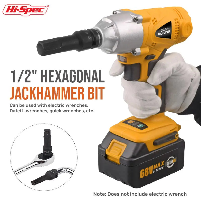 Hi-Spec 1/2" Drive Impact Hex Bit Socket Heavy Duty Cr-Mo Steel Metric Allen Head Adapter Professional Impact Grade Tool