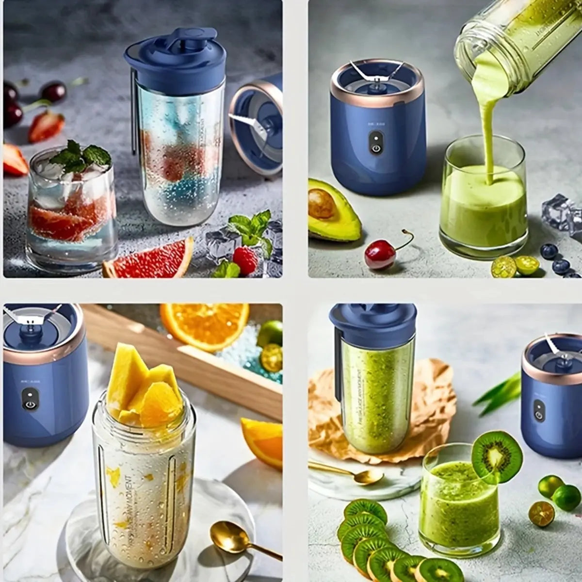 Portable Multifunction Blender Bottle Electric 6 Blades  Juice Blender Fresh Juice Smoothie Blender Ice CrushCup Food Processor