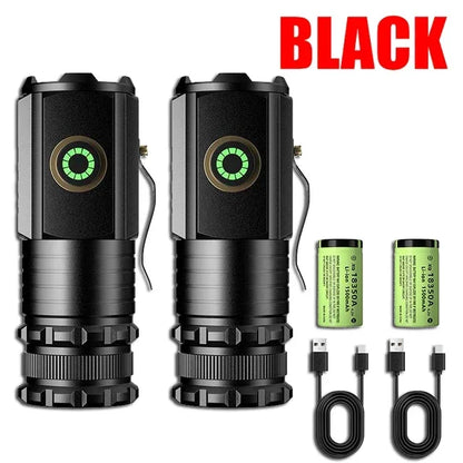 High Quality 3*SST20 LED Flashlight 18350 Super Bright Torch Rechargeable USB Light Waterproof with CAP CLIP for Hiking Camping