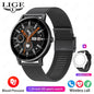 LIGE 2026 Zewnętrzny Smartwatch Męski 2.01" Ekran IP68 Wodoodporne Zegarki Wytrzymały Wojskowy Bluetooth Połączenia Smartwatch dla Androida i iOS
