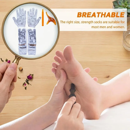 6Pcs Foot Pressure Point Therapy Trigger Point Massager Stick Acupressure Reflexology Sock with Massage Tools Set Foot Care Tool