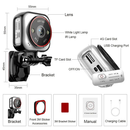 LS VISION 4G Pocket AOV Mini Camera 5MP Outdoor 24/7 Video Record Battery Security Camera Portable Action Vlog Sports Travel Cam