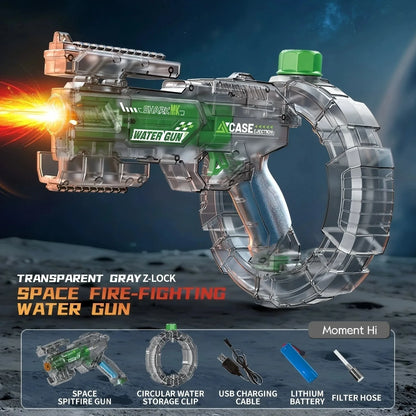 Simulated Firing and Recoil Electric Water Gun Toys Children Automatic Sensor Lights Water Pistol Summer Outdoor Beach Kids Toy