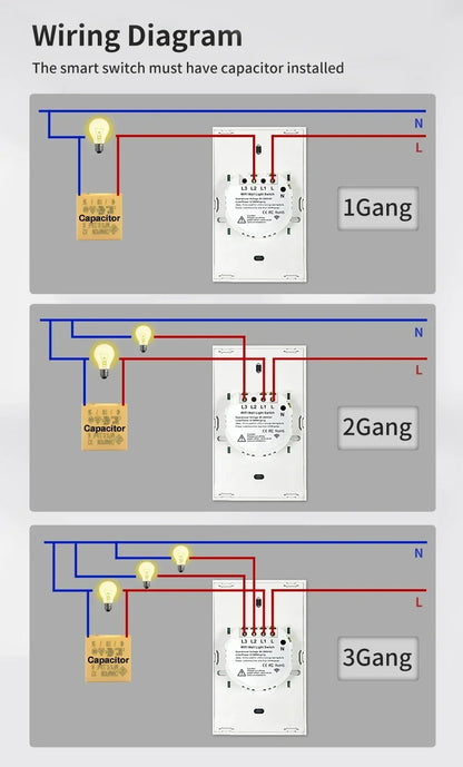 TNCE Tuya Wifi/Zigbee Smart Light Switch US Touch Wall Switch Neutral Wire/No Neutral Wire Required Smart Home Alexa Google Home